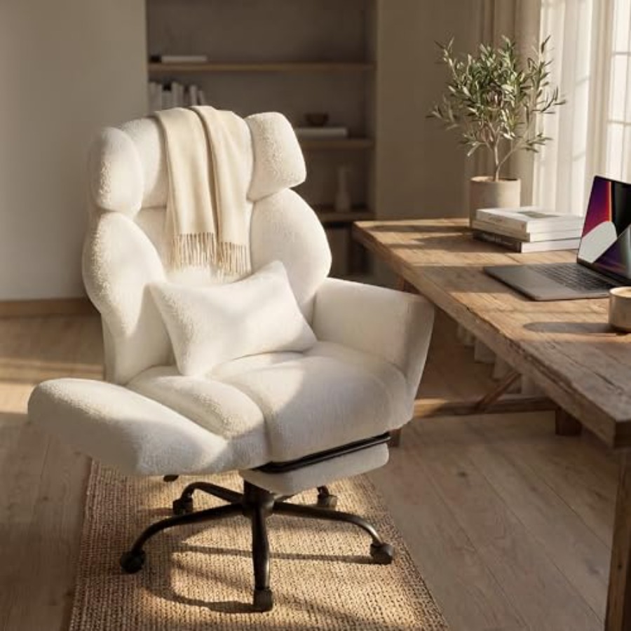 Ergonomic Office Chair - 접이식 팔걸이가 있는 사무용 의자, 발받침대가