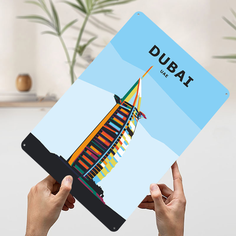 두바이 여행 틴플레이트 포스터 맞춤형 벽 장식 빈티지  - Home Office Dubai 리뷰 및 가격